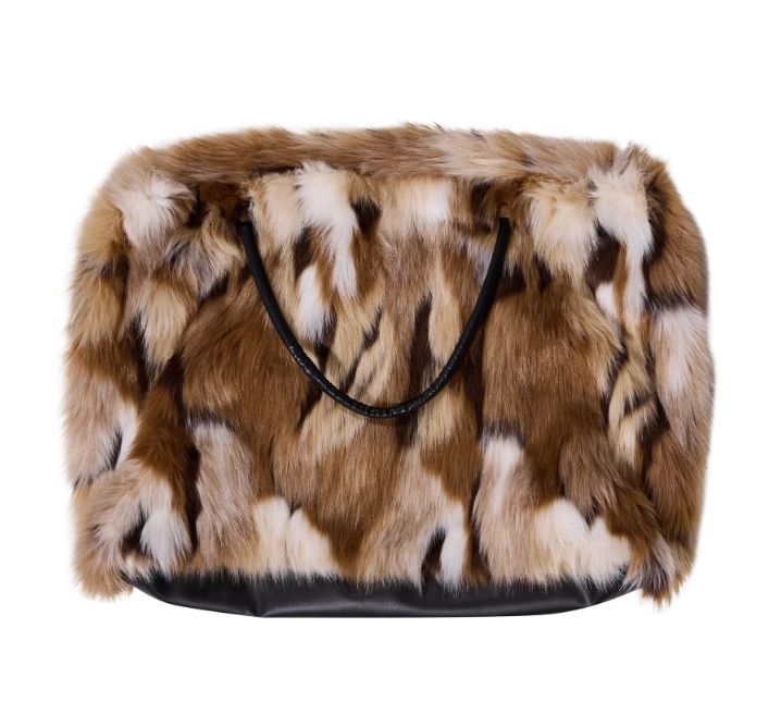 ROXANA-BROWNMULTI FAUX FUR HANDBAG