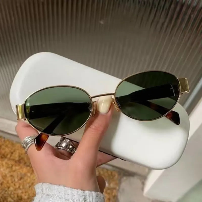 Chic Oval Metal Sunglasses