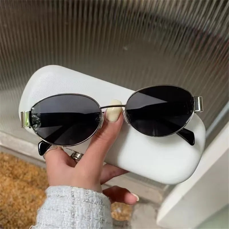 Chic Oval Metal Sunglasses