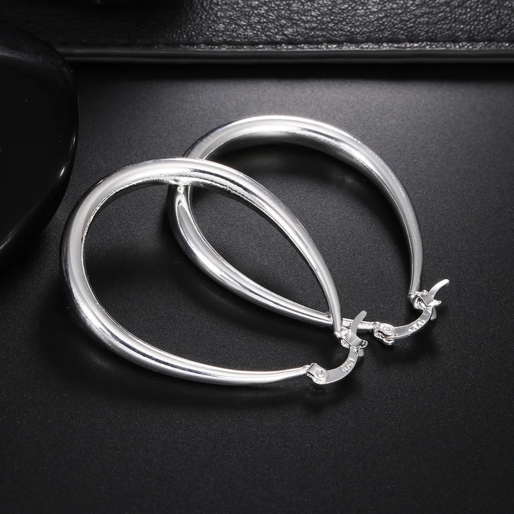 Elegant Silver Hoop Earrings